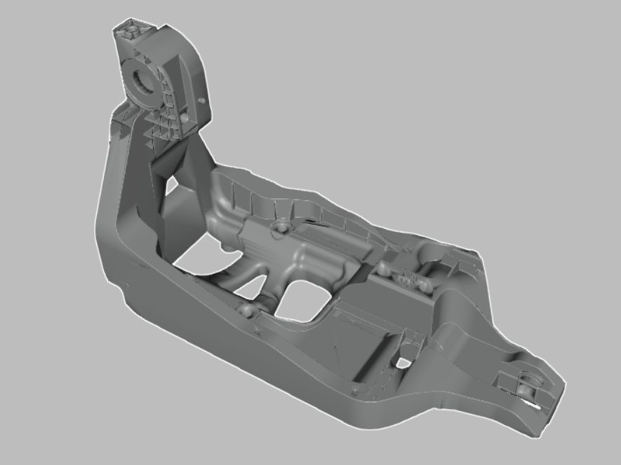 A moulded structural bracket as a clean mesh