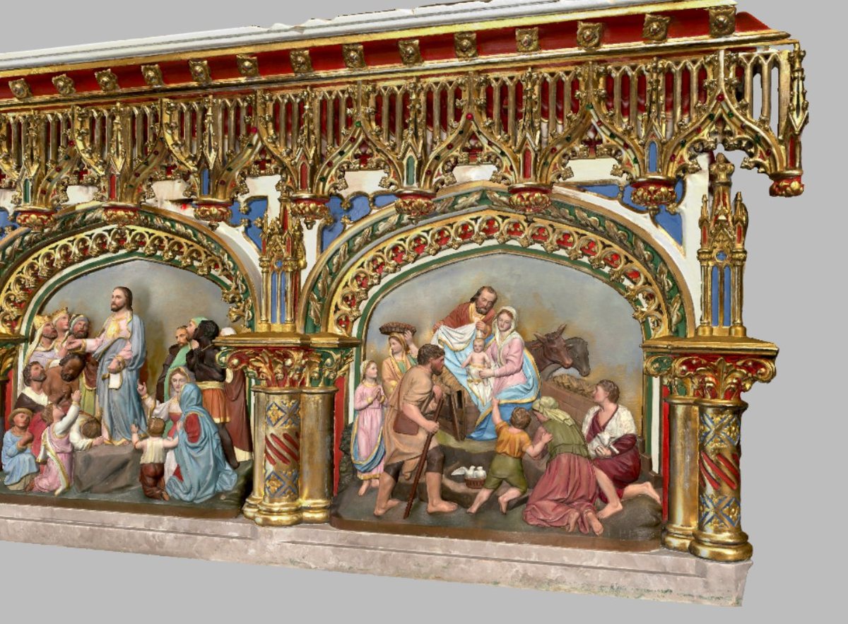 Full colour scan of a carved and gilded altar