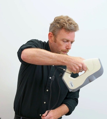 Steve Cory scanning with a handheld 3D scanner